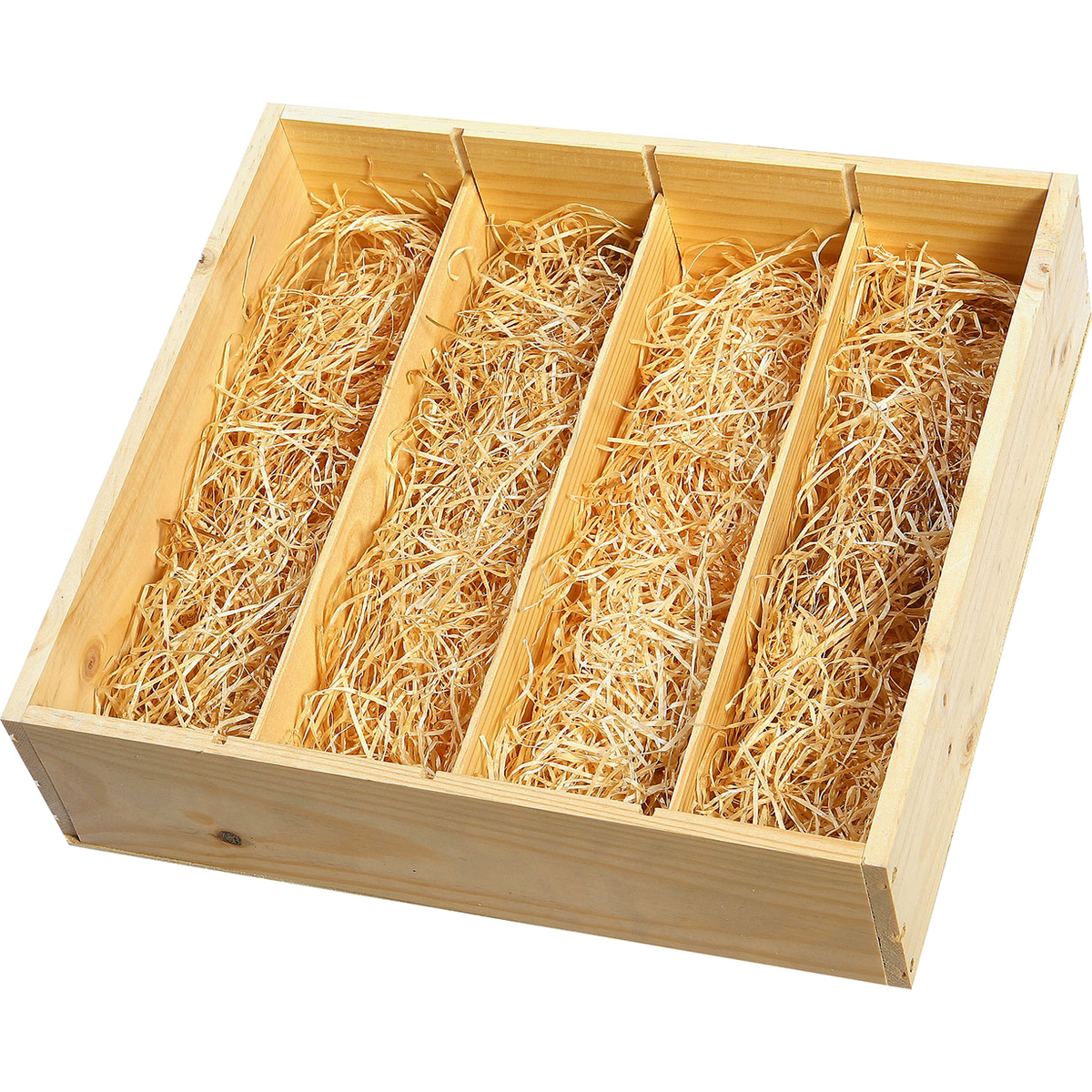 Houten geschenkkist 4 flessen (750 ml)