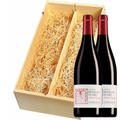 Wijnkist met 2 Château Mourgues du Grès Costières de Nîmes Galets Rouges