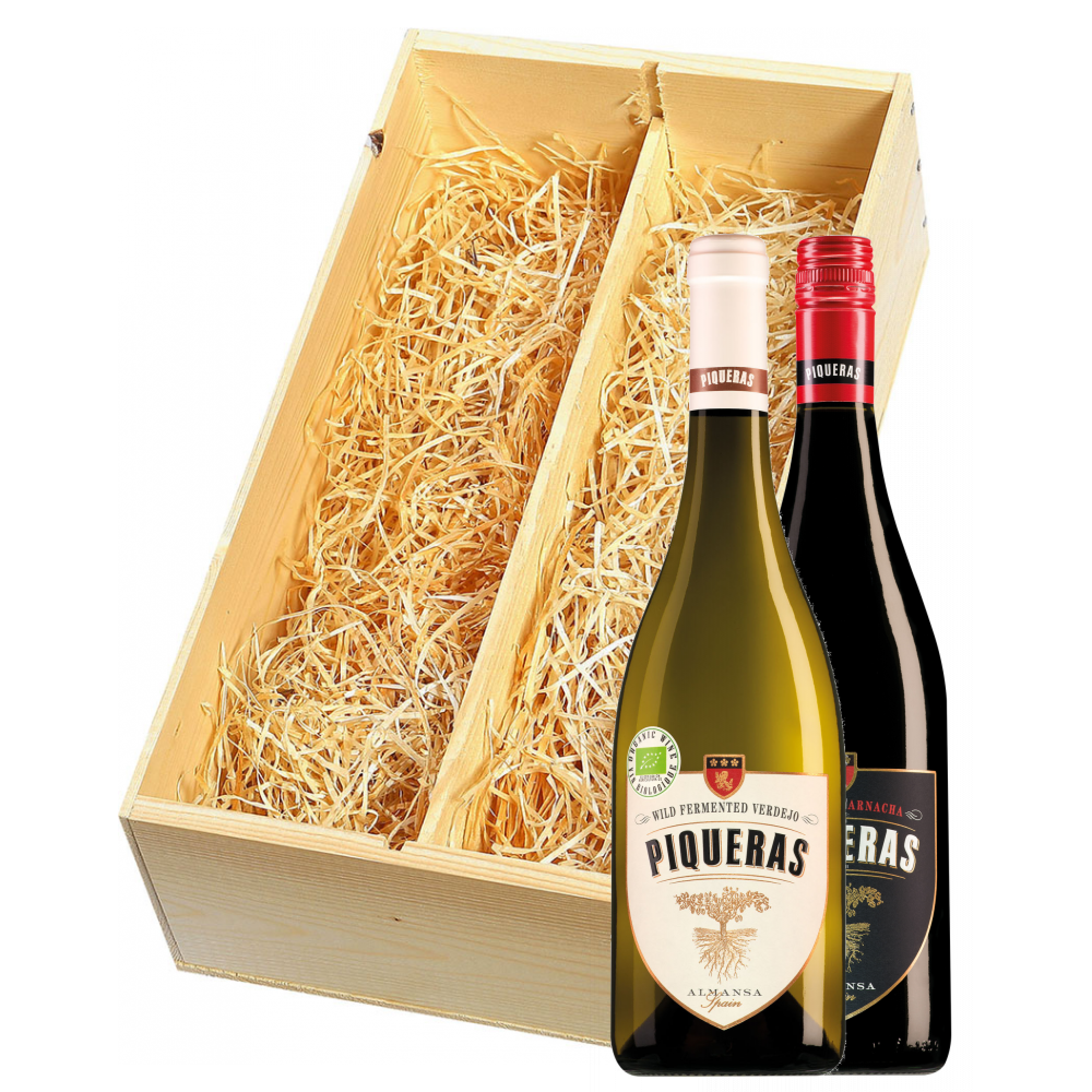 Wijnkist met Bodegas Piqueras Almansa Black Label Old Vine Garnacha en Wild Fermented Verdejo