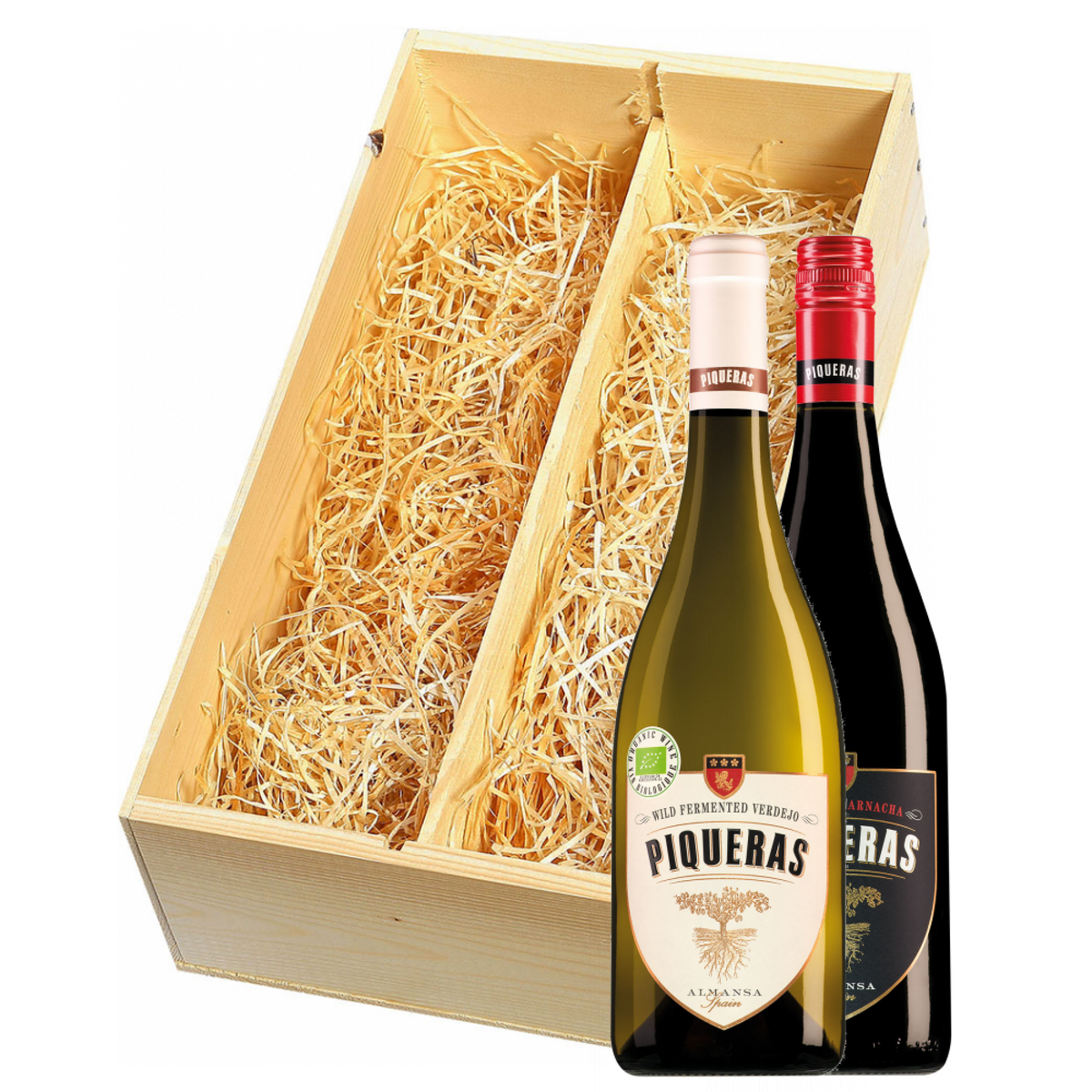Wijnkist met Bodegas Piqueras Almansa Black Label Old Vine Garnacha en Wild Fermented Verdejo