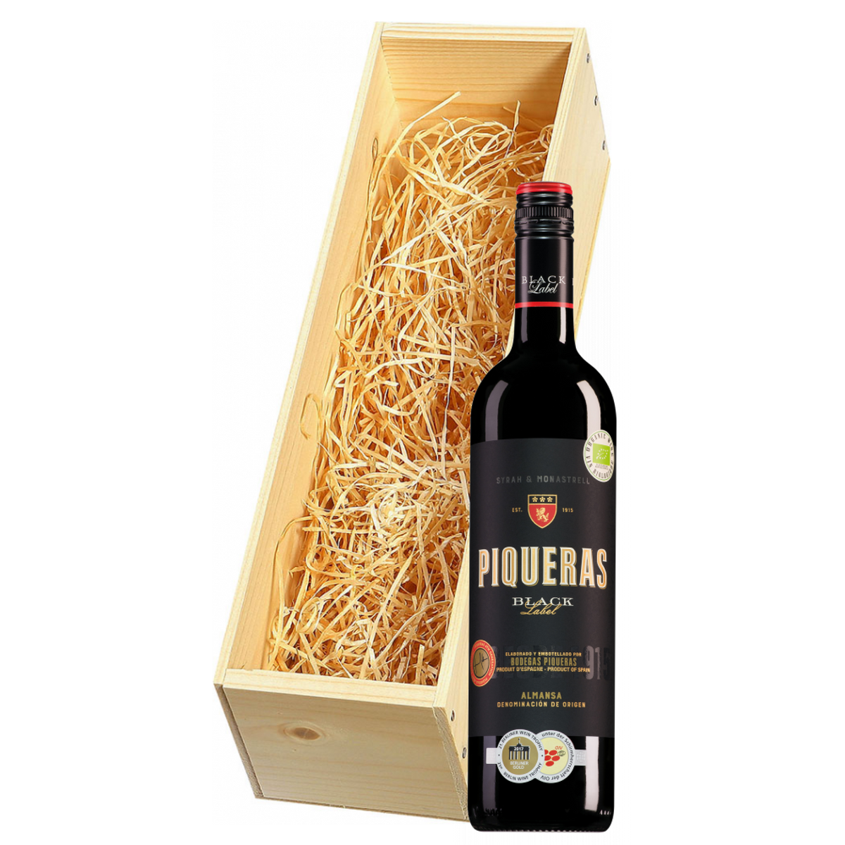 Wijnkist met Bodegas Piqueras Almansa Black Label Old Vine Garnacha