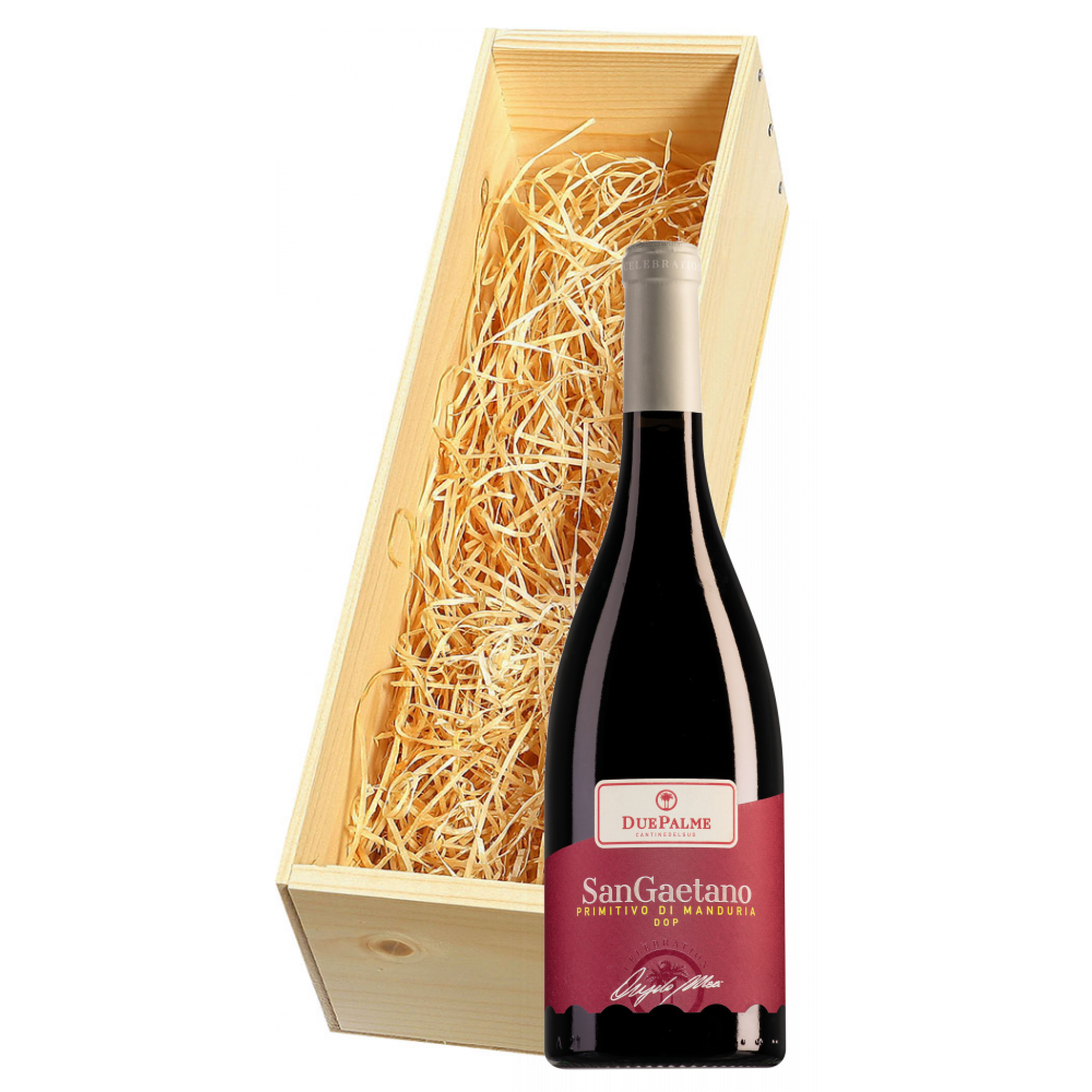 Wijnkist met Cantine Due Palme Primitivo di Manduria San Gaetano