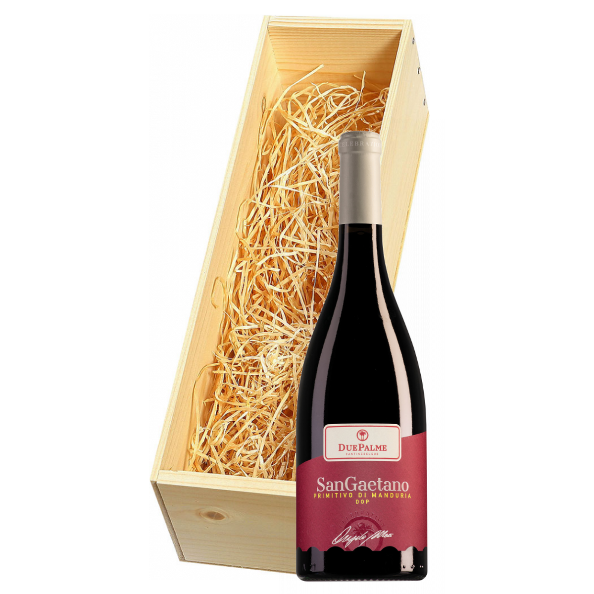 Wijnkist met Cantine Due Palme Primitivo di Manduria San Gaetano