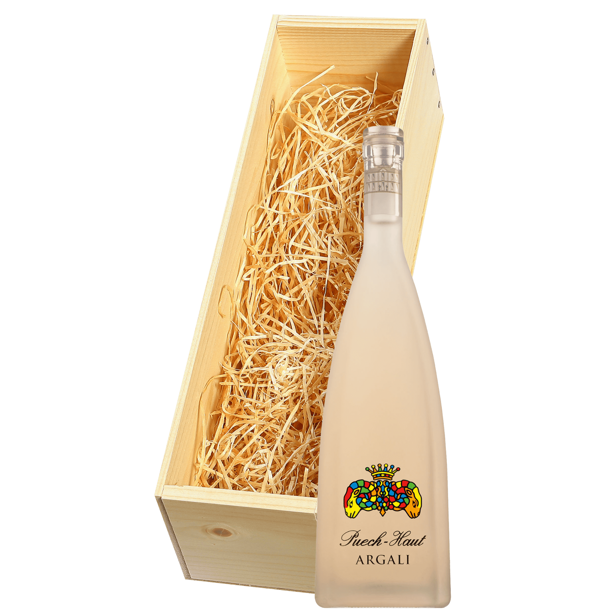 Wijnkist met Château Puech Haut Argali rosé