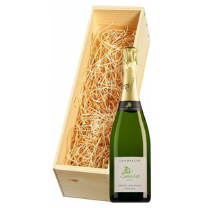 Wijnkist met De Sousa Champagne Grand Cru Blanc de Blancs Réserve Brut 