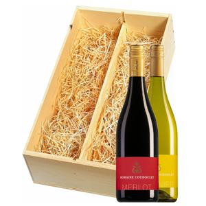 Wijnkist met Domaine Coudoulet Pays d'Oc Viognier en Merlot
