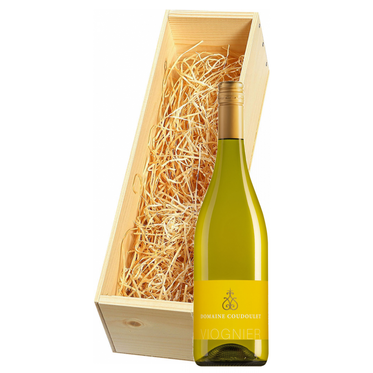 Wijnkist met Domaine Coudoulet Pays d'Oc Viognier 
