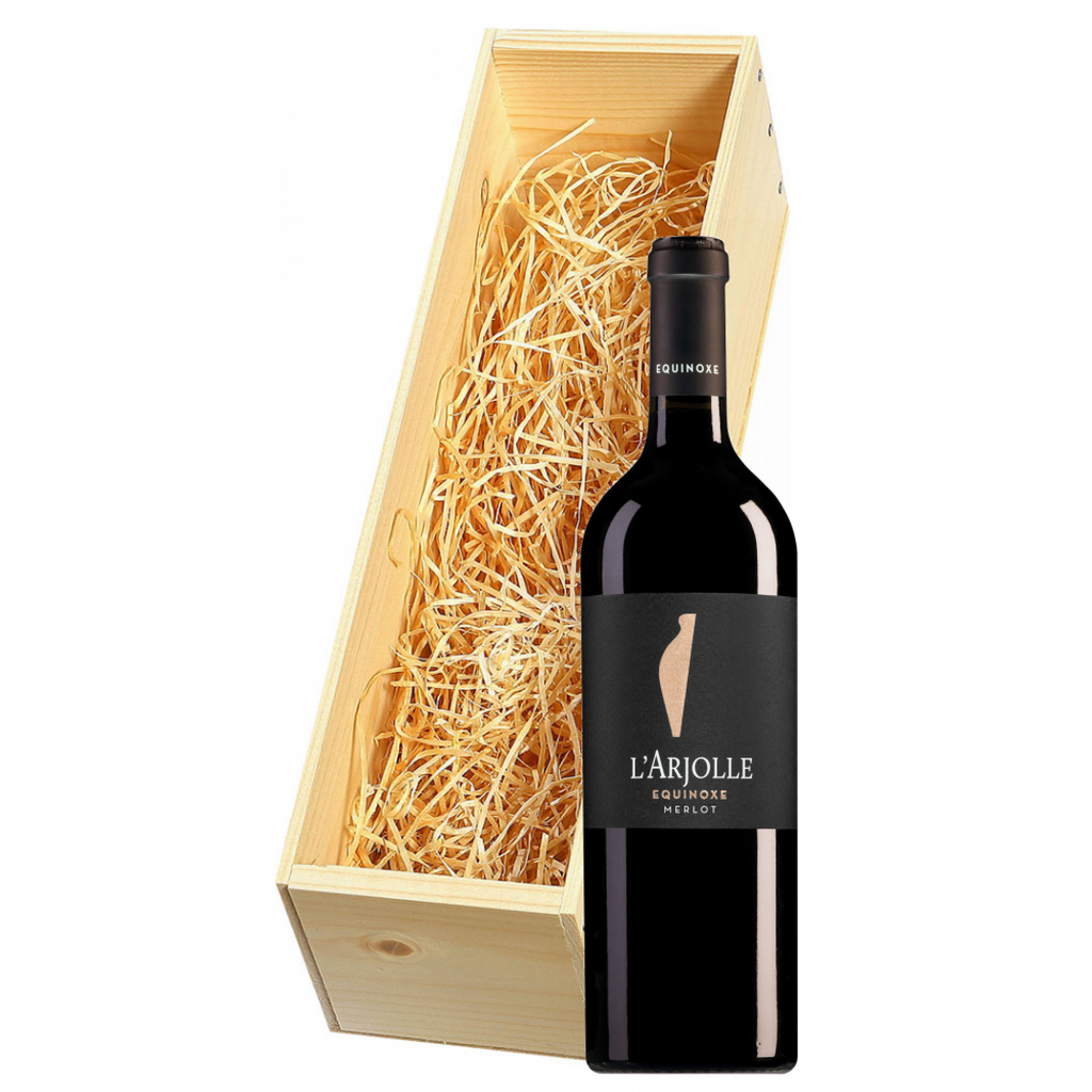 Wijnkist met Domaine de l'Arjolle Côtes de Thongue Equinoxe Merlot