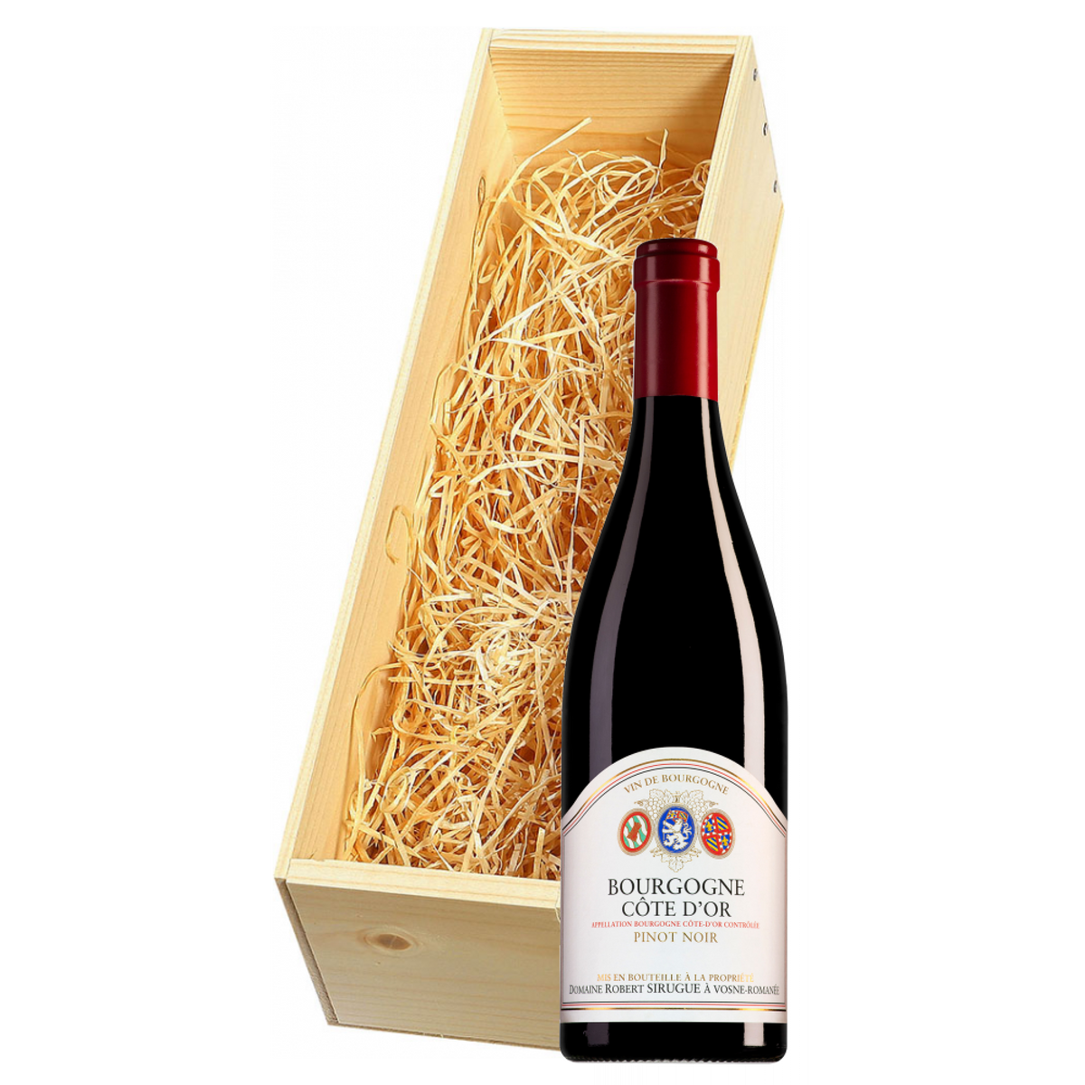 Wijnkist met Domaine Robert Sirugue Bourgogne Pinot Noir