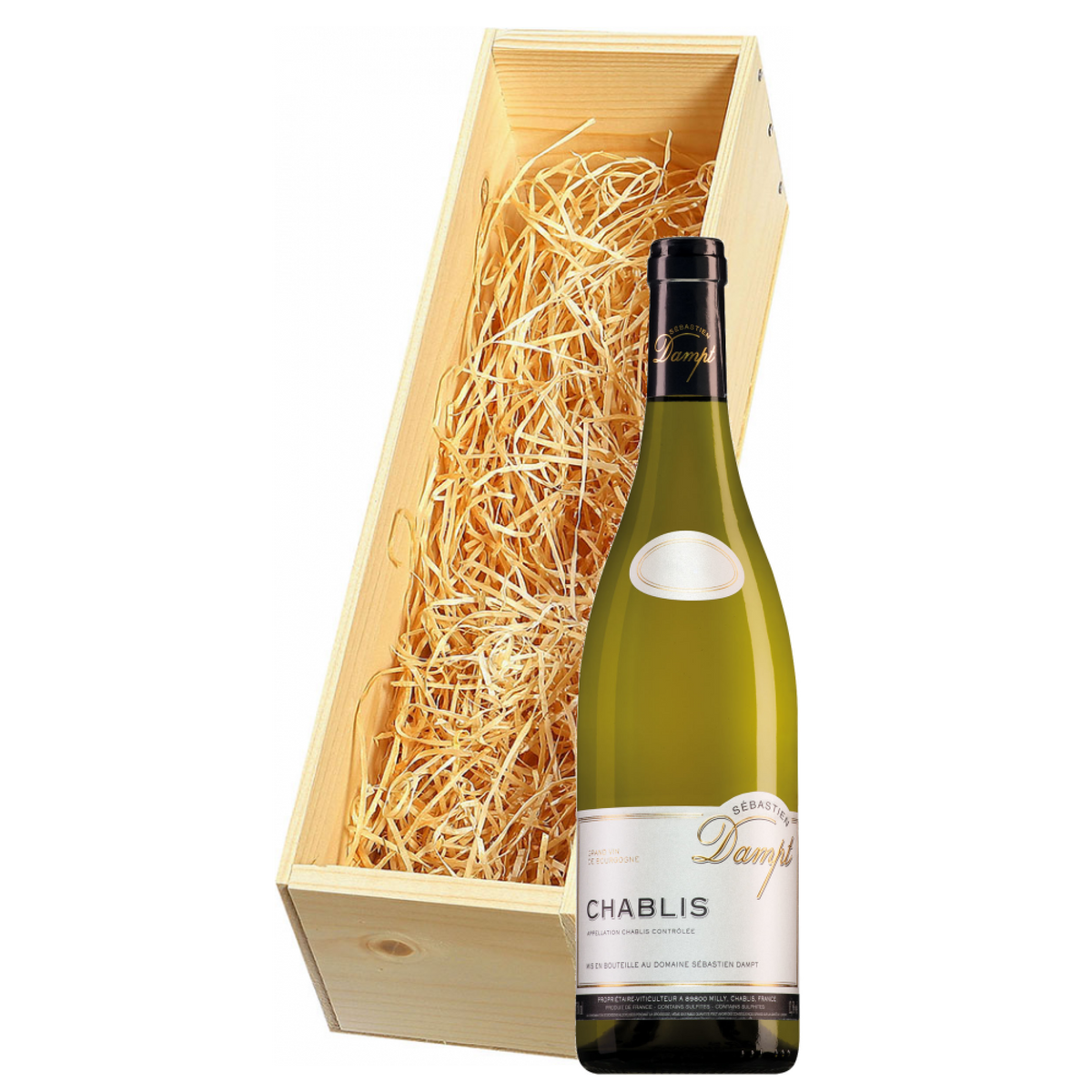 Wijnkist met Domaine Sébastien Dampt Chablis 
