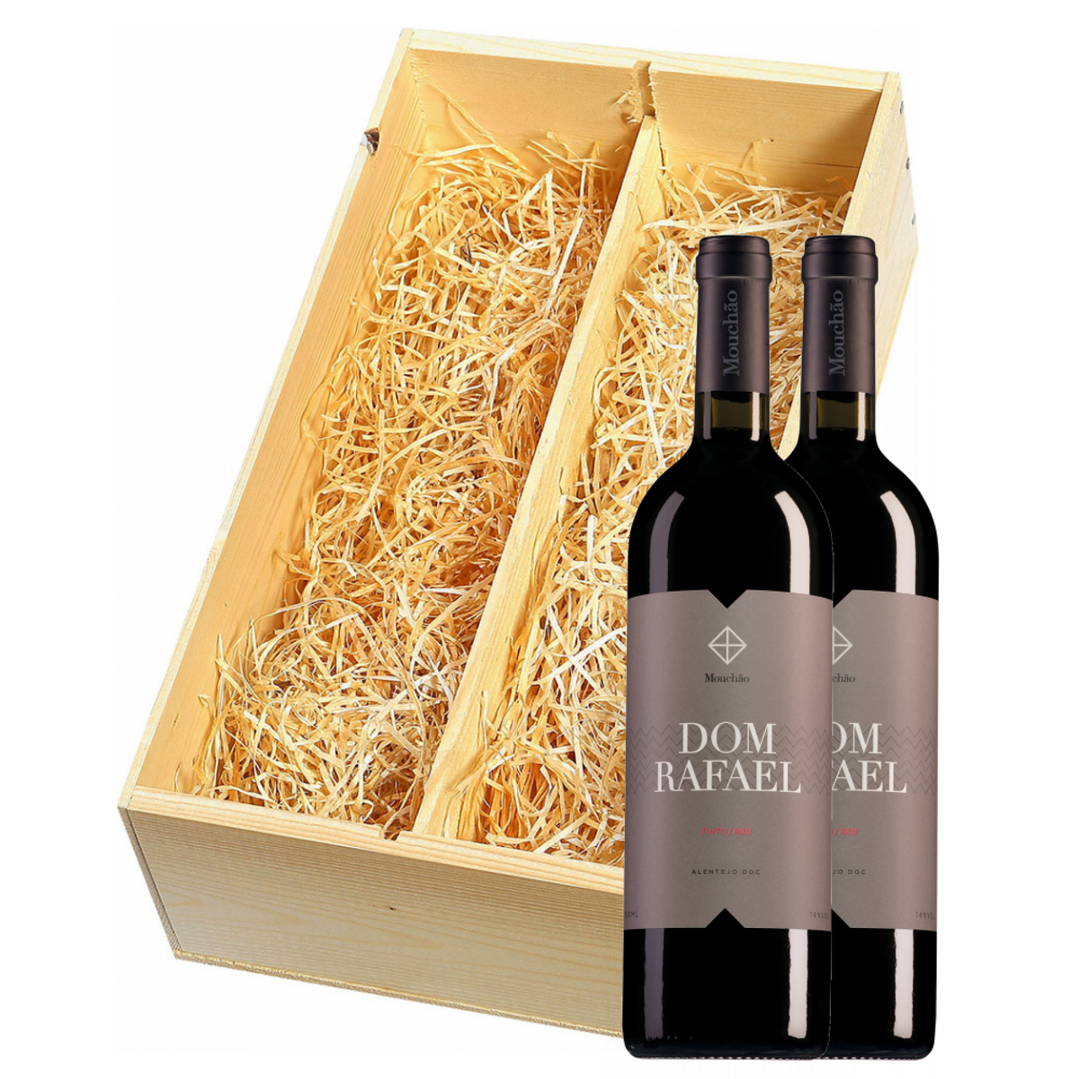 Wijnkist met Herdade do Mouchão Alentejo Dom Rafael Tinto