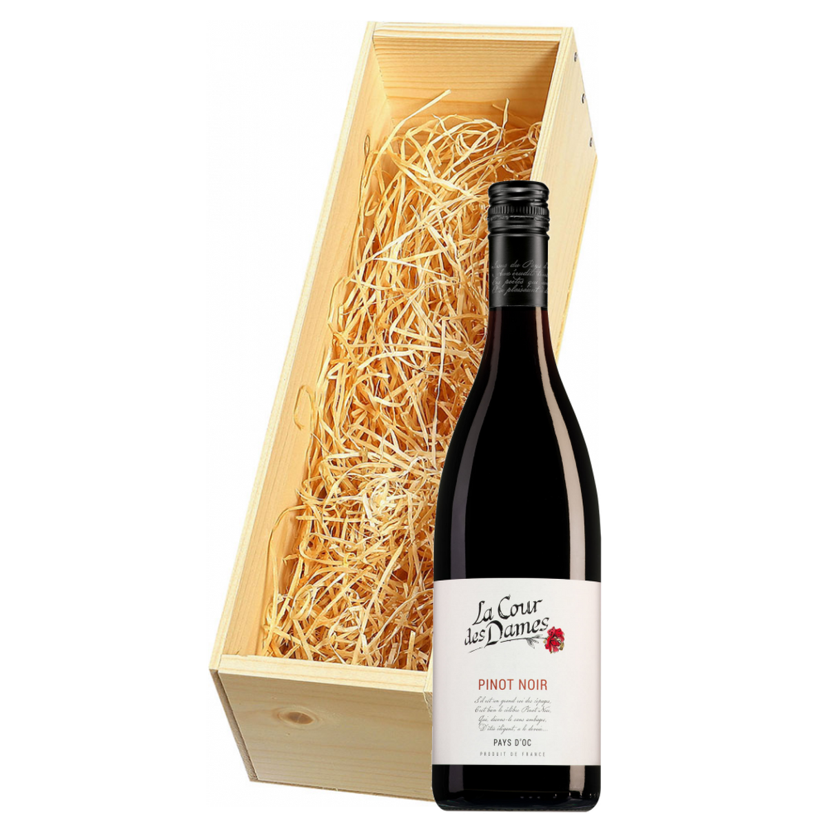 Wijnkist met La Cour des Dames Pays d'Oc Pinot Noir