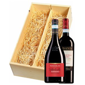 Wijnkist met Monte del Frà en Accordini Valpolicella Ripasso Classico Superiore 