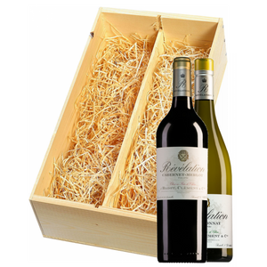 Wijnkist met Revelation Pays d'Oc Cabernet-Merlot en Chardonnay
