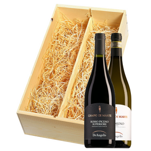 Wijnkist met Tenuta de Angelis Rosso Piceno Superiore en Pecorino