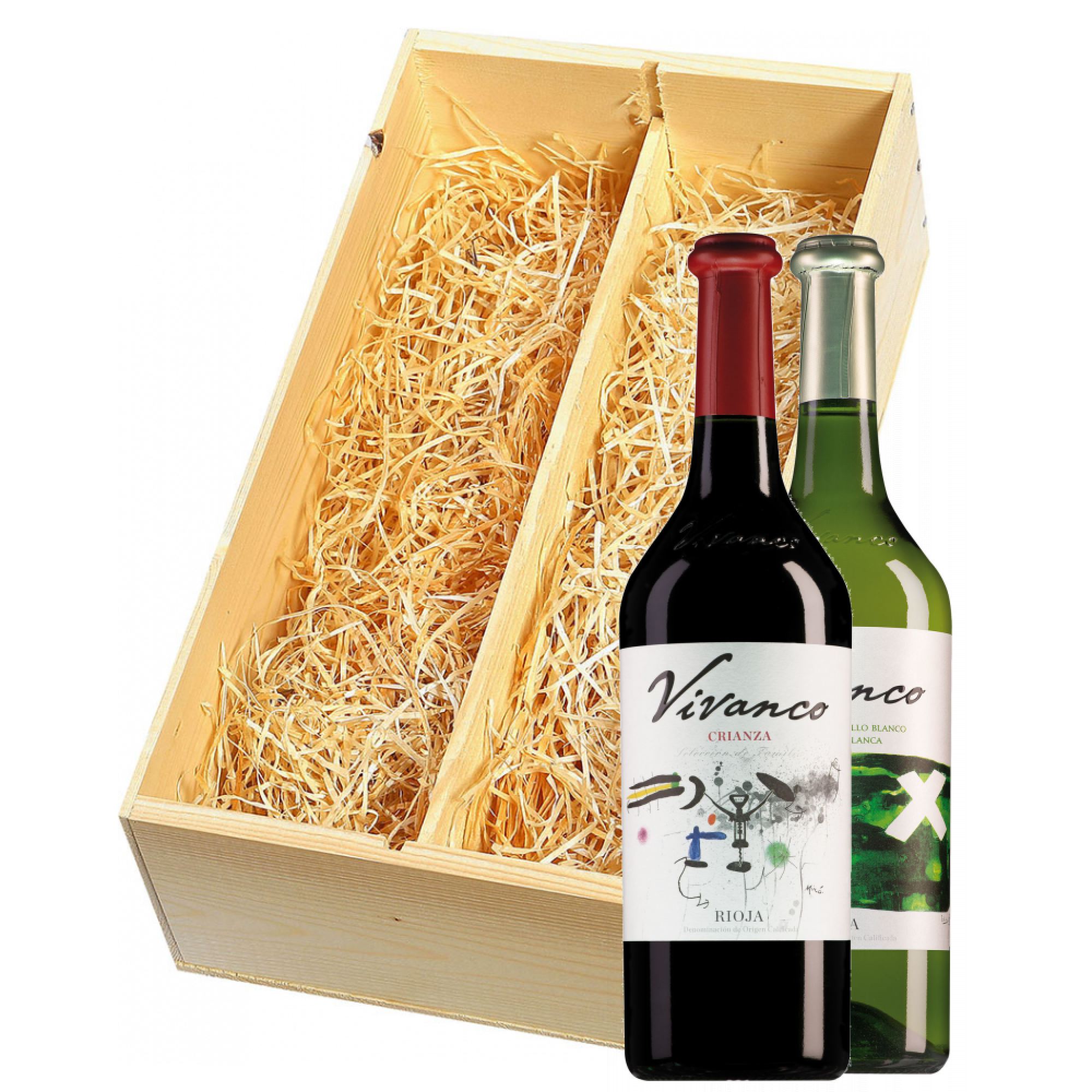 Wijnkist met Vivanco Rioja Blanco en Crianza