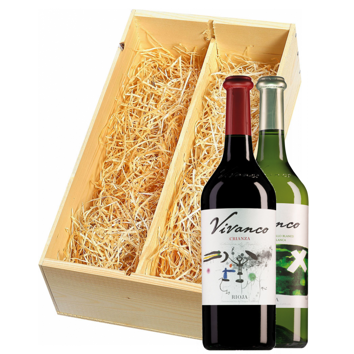 Wijnkist met Vivanco Rioja Blanco en Crianza