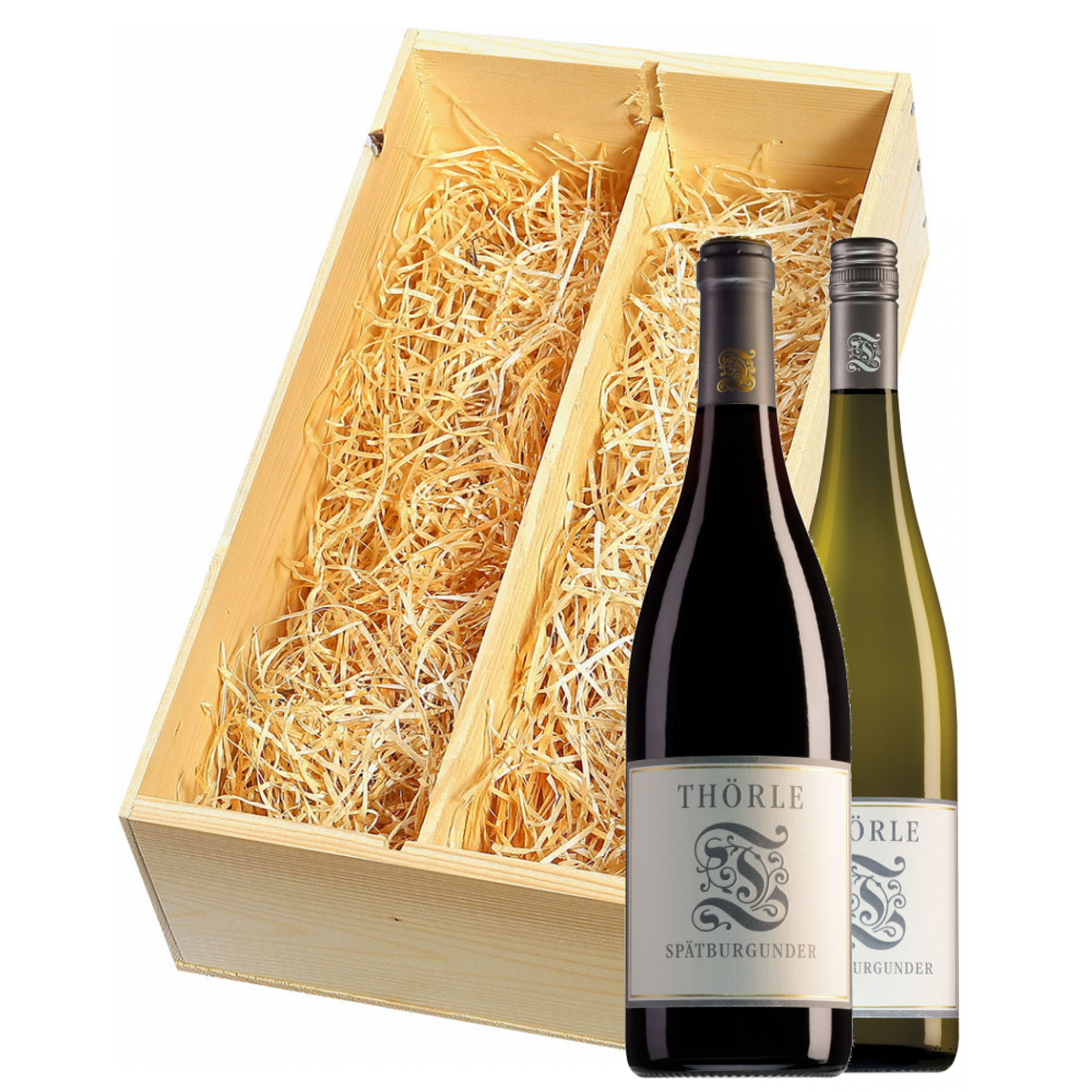 Wijnkist met Weingut Thörle Rheinhessen Weissburgunder & Spätburgunder