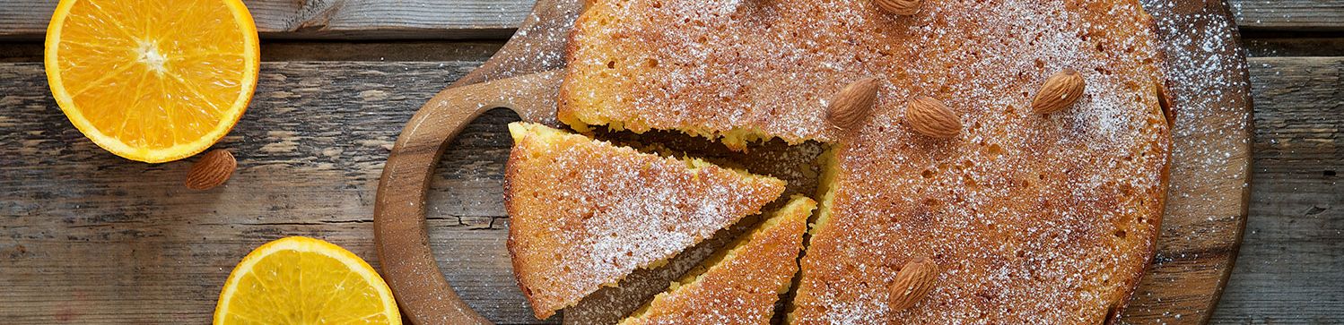 Sinaasappel-amandel-oranjebloesemcake