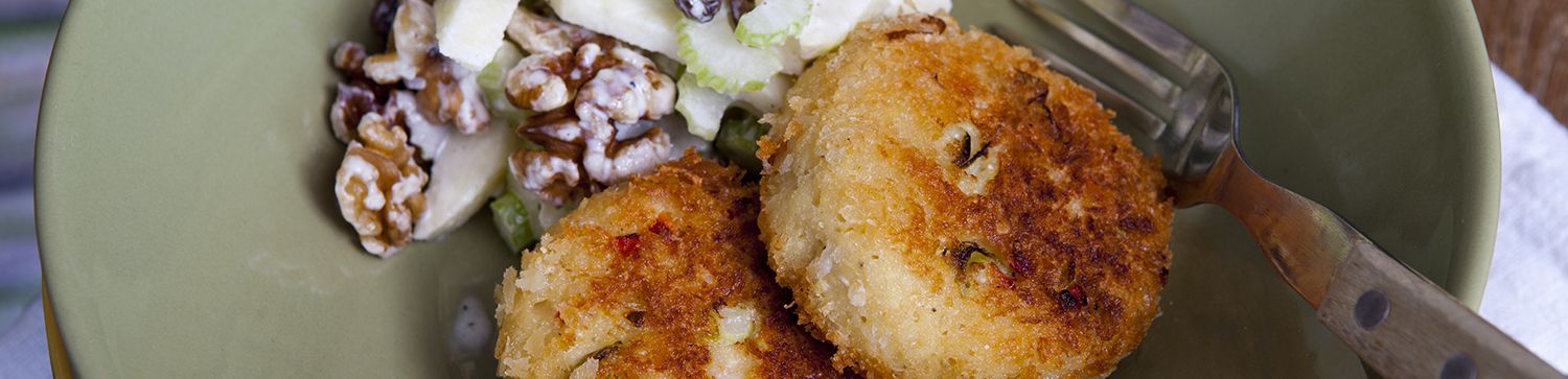 Tofuburger met waldorfsalade