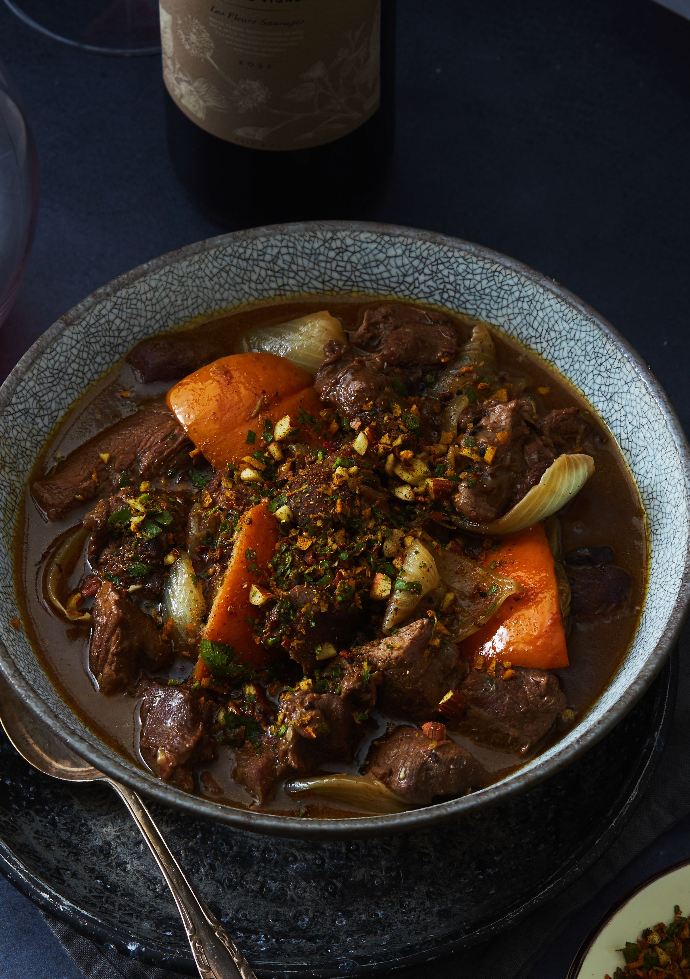 Gestoofd hertenvlees met ras el hanout en sinaasappel