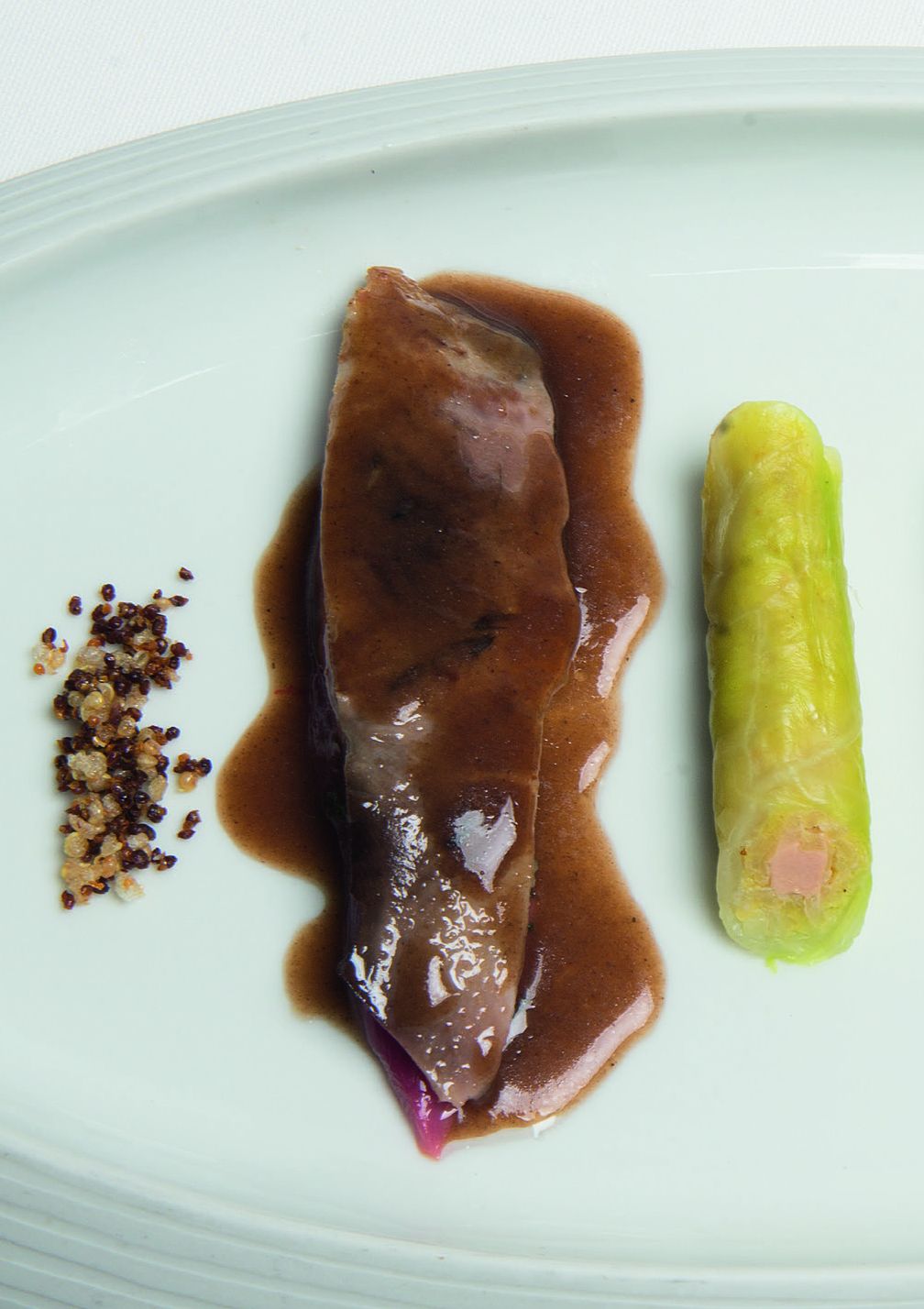 Hoofdgerecht: Wilde eend - Spitskool - Specerijenjus