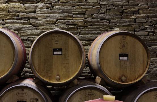 Houten vaten in Romaneira's kelder